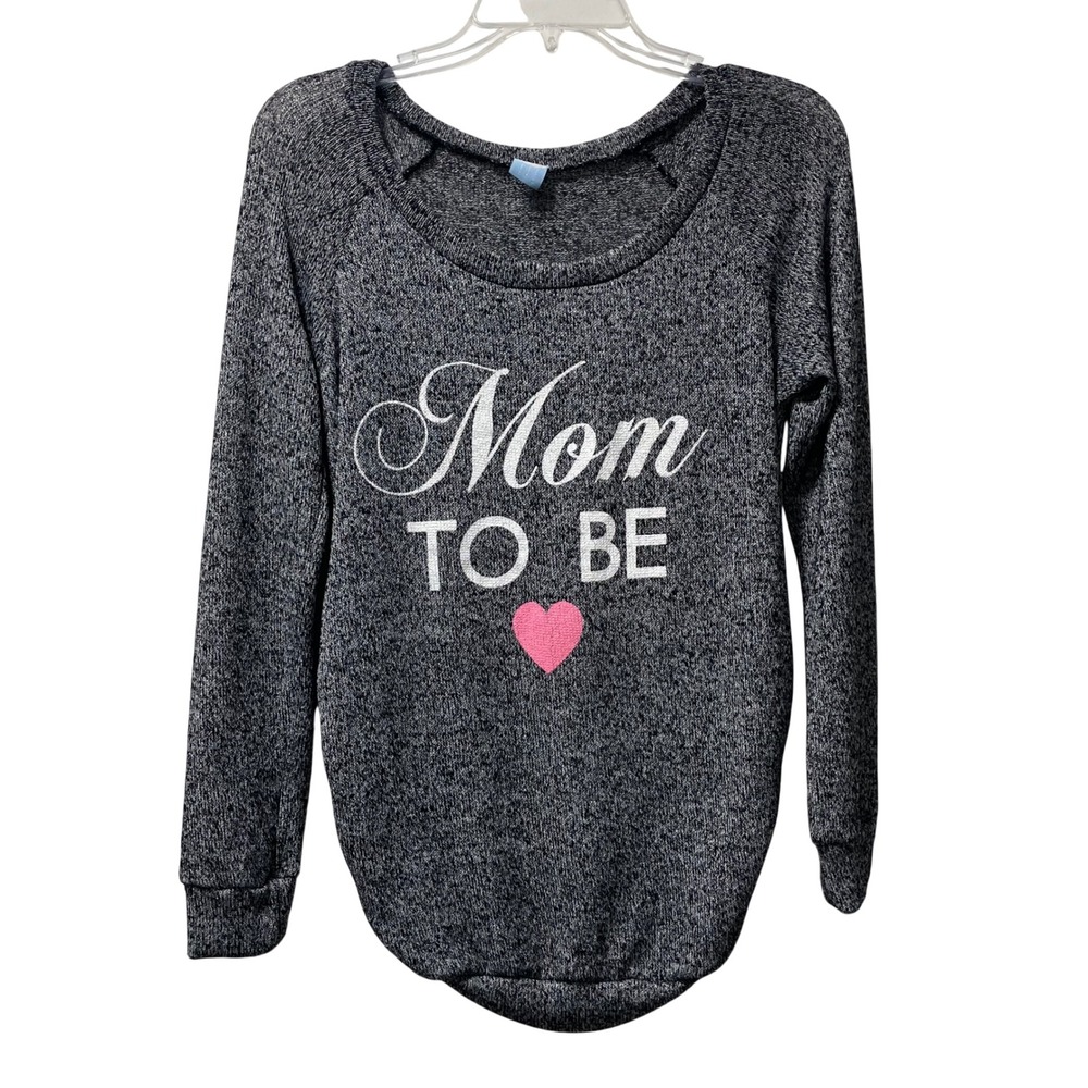 Cloudless Womens Mom To Be Maternity Top Charcoal Gray Marl Small NT4318M-CHAR